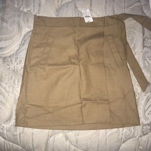 J crew camel wrap skirt